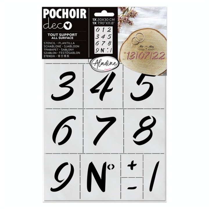 Pochoir décoration Chiffres 5 cm - Aladine - Rougier et Plé