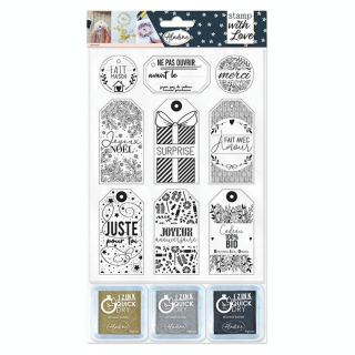 Tampon Stamp with Love Étiquettes cadeaux - Aladine - Rougier et Plé