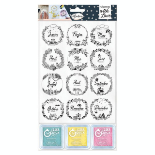 Tampon Stamp with Love Couronnes mois - Aladine - Rougier et Plé