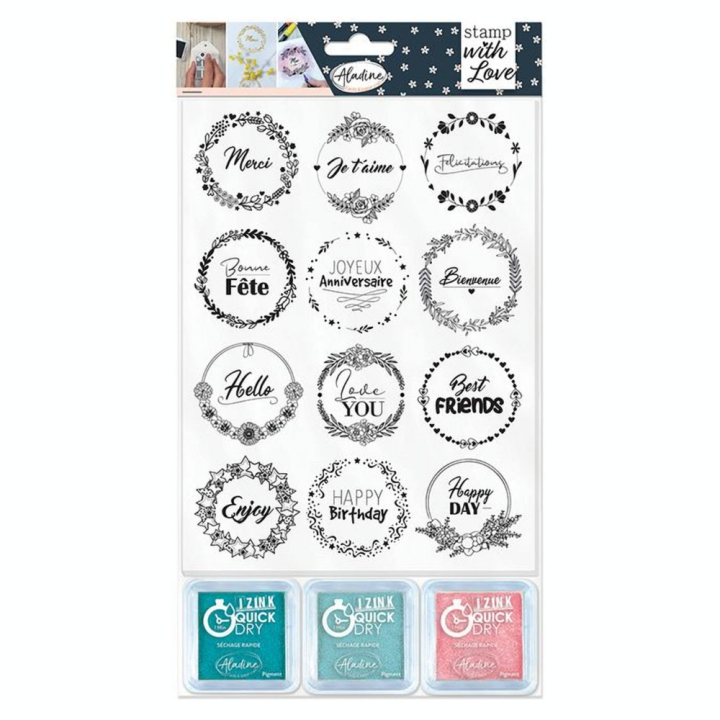 Tampon Stamp with Love Couronnes expressions - Aladine - Rougier et Plé