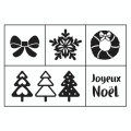 Tampon bois Set Noël sapins 5 pcs - Artemio - Rougier et Plé