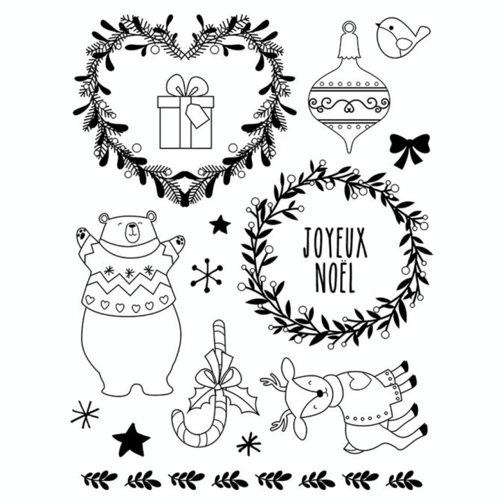 Tampon transparent non monté Beary Christmas - Artemio - Rougier et Plé