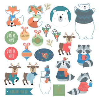 Forme en papier imprimé Beary Christmas - Artemio - Rougier et Plé