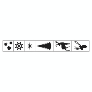 Tampon bois Set Noël cerfs 5 pcs - Artemio - Rougier et Plé