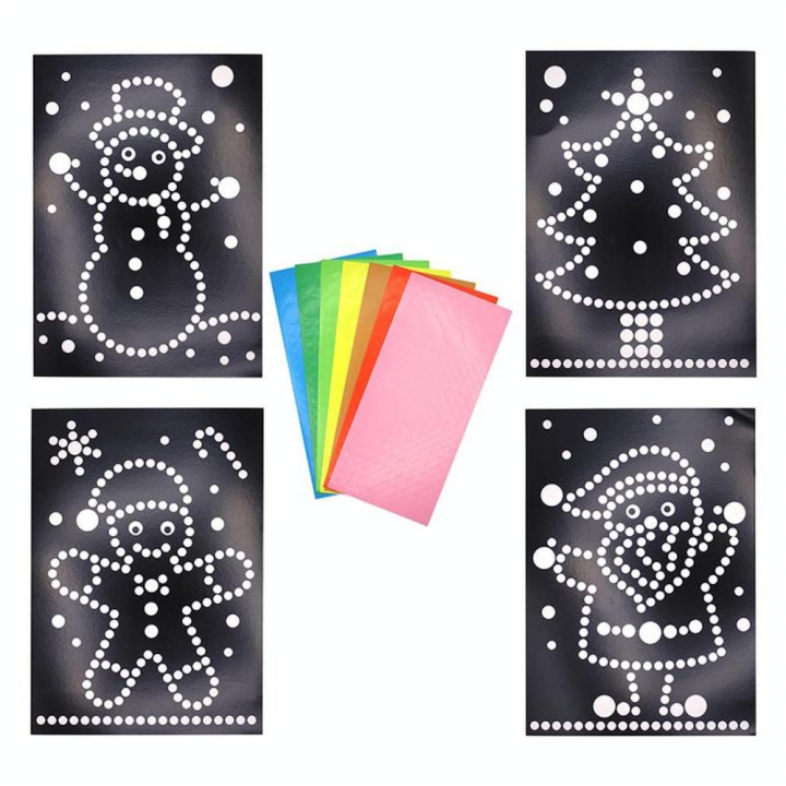 Feuille cartonné A4 thème de Noël + gommettes - CTOP - Rougier et Plé