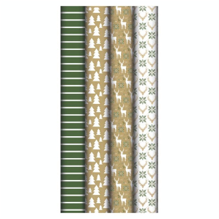 Papier cadeau Lovely home Vert 0,7 x 2 m - Clairefontaine - Rougier et Plé