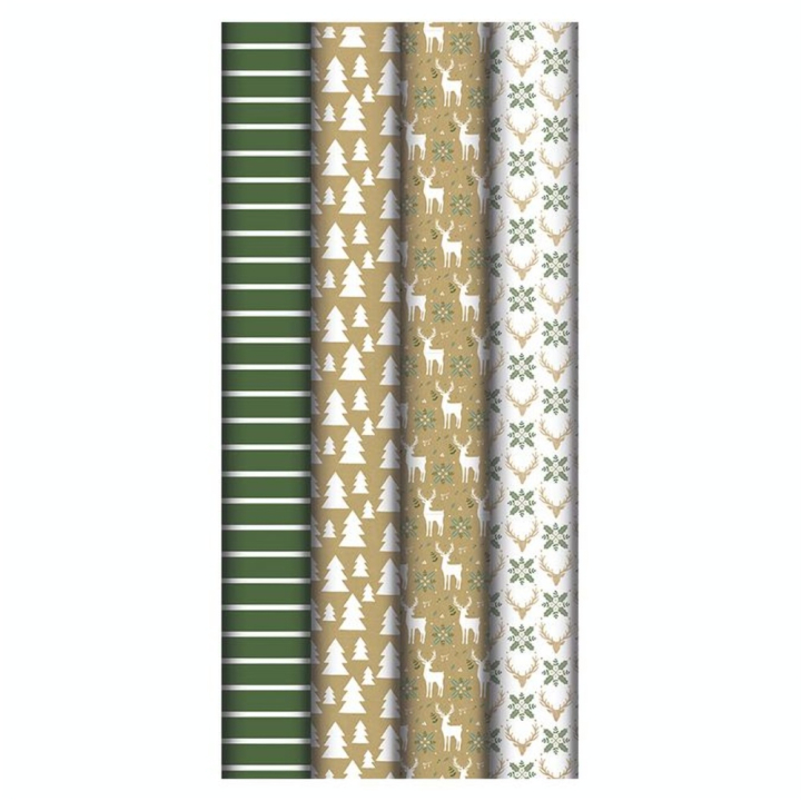 Papier cadeau Lovely home Vert 0,7 x 2 m - Clairefontaine - Rougier et Plé