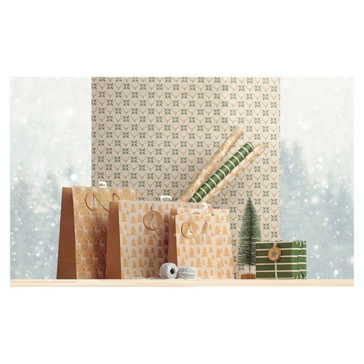 Papier cadeau Lovely home Vert 0,7 x 2 m - Clairefontaine - Rougier et Plé