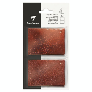 Étiquettes holograhiques rouges rectangle adhésives 28 pcs - Clairefontaine - Rougier et Plé