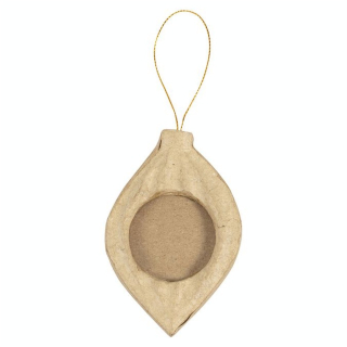 Cadre Boule de Noël allongée avec stries - Décopatch - Rougier et Plé