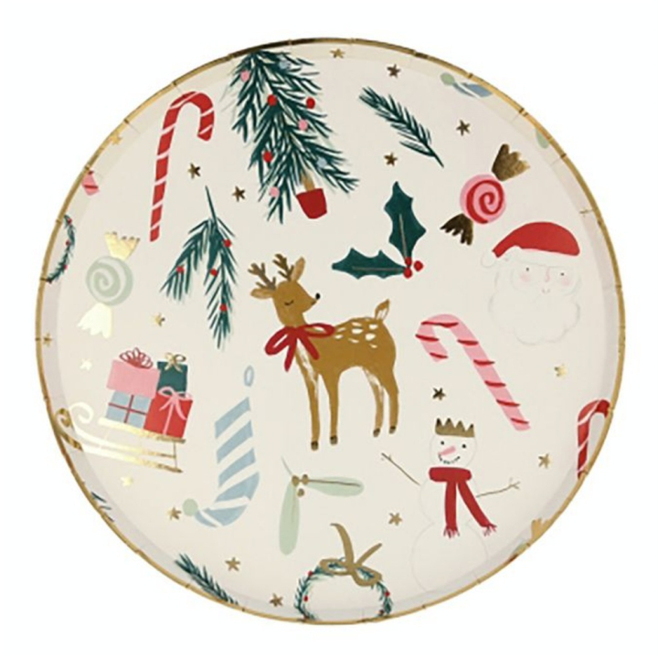 Assiettes Motifs de Noël Ø 21,6 cm 8 pcs - Meri Meri - Rougier et Plé