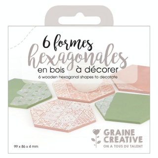 Hexagones en bois 10 pcs - Graine Créative - Rougier et Plé