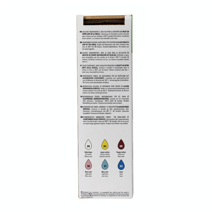 Peinture Vitrea 160 set Initiation n°1 6 x 20 ml - Pébéo - Rougier et Plé