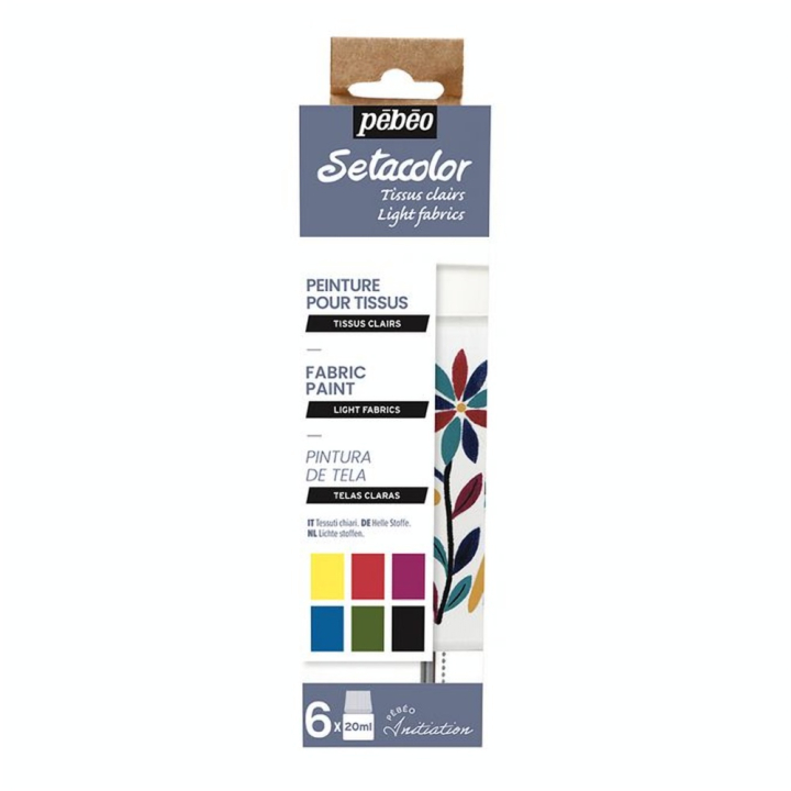 Peinture Setacolor tissus clairs set Initiation 6 x 20 ml - Pébéo - Rougier et Plé