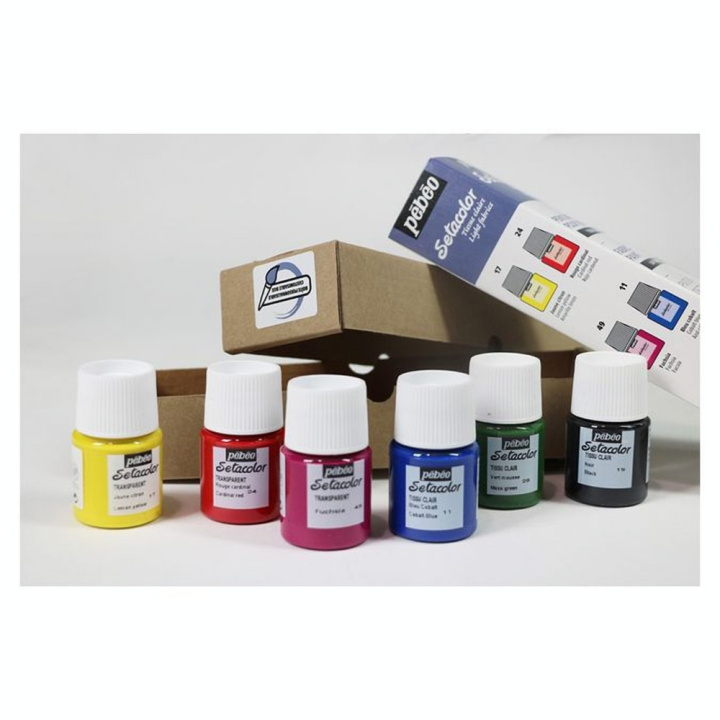 Peinture Setacolor tissus clairs set Initiation 6 x 20 ml - Pébéo - Rougier et Plé