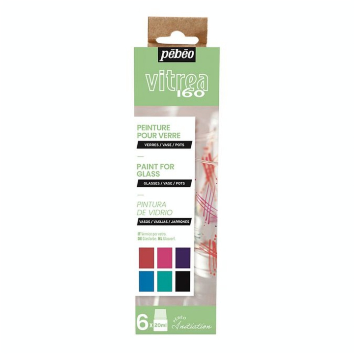 Peinture Vitrea 160 set Initiation n°2 6 x 20 ml - Pébéo - Rougier et Plé