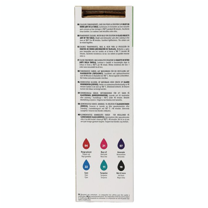 Peinture Vitrea 160 set Initiation n°2 6 x 20 ml - Pébéo - Rougier et Plé