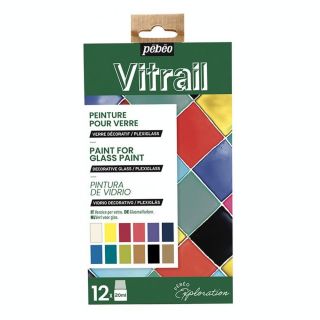 Peinture Vitrail set Exploration 12 x 20 ml - Pébéo - Rougier et Plé