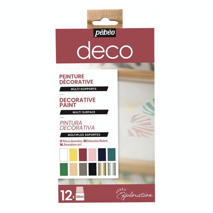 Peinture Deco mat set Initiation 12 x 20 ml - Pébéo - Rougier et Plé