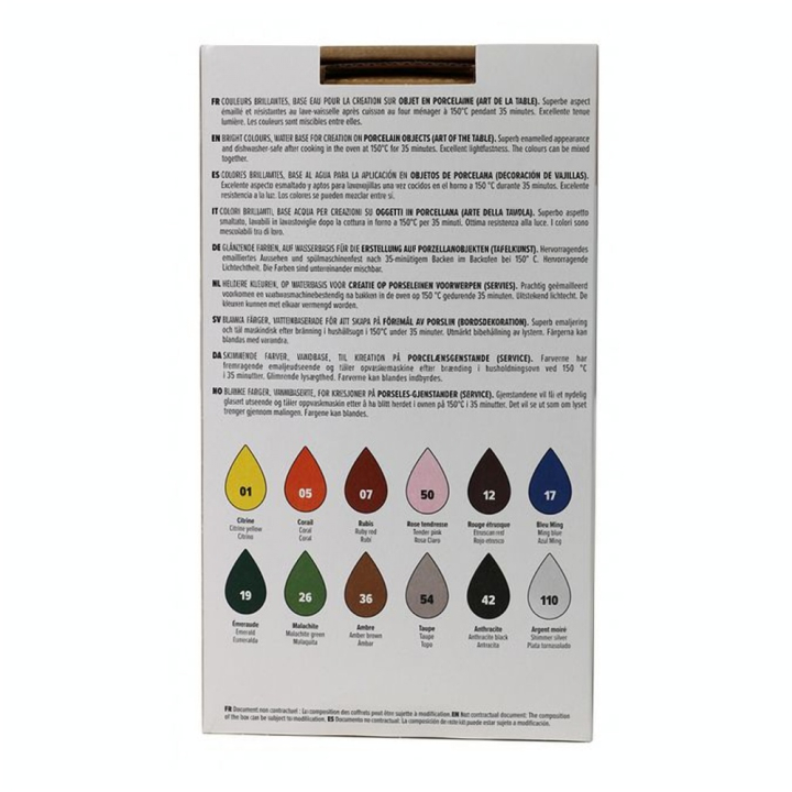 Peinture Porcelaine 150 set Exploration n°2 12 x 20 ml - Pébéo - Rougier et Plé