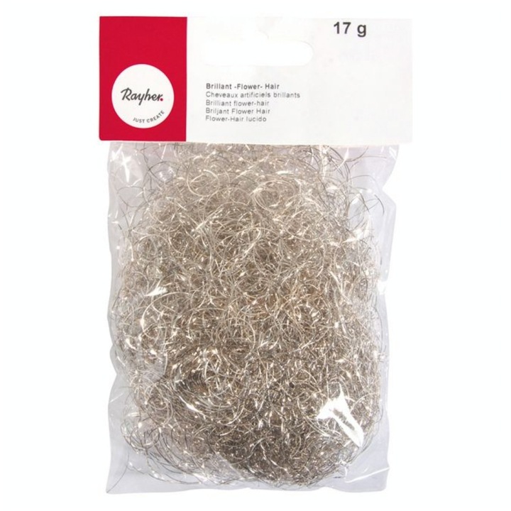 Cheveux artificiels brillants Argenté 17 g - Rayher - Rougier et Plé