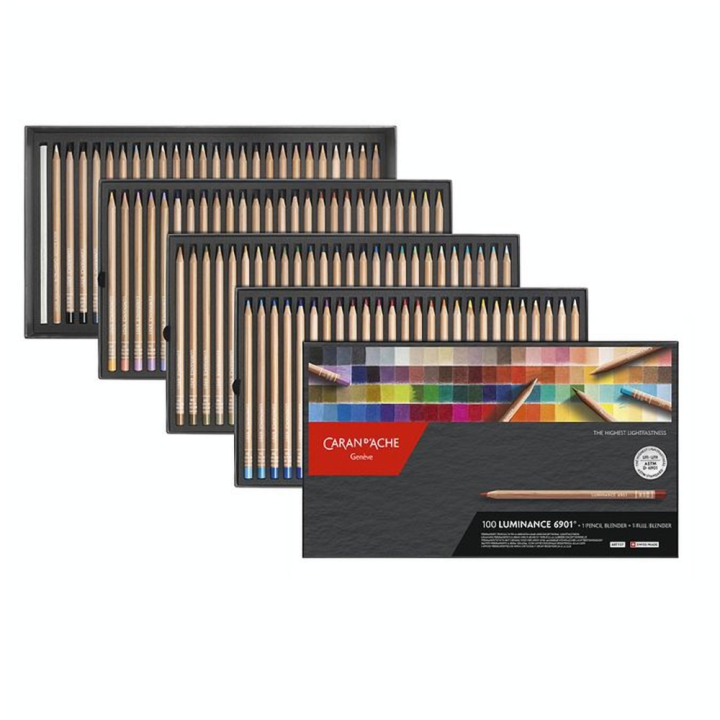 Crayon de couleur Luminance 6901 Boîte 100 pcs - Caran d'Ache - Rougier et Plé