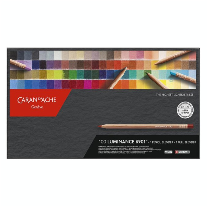 Crayon de couleur Luminance 6901 Boîte 100 pcs - Caran d'Ache - Rougier et Plé