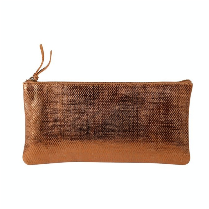 Trousse en cuir Bronze 22 x 11 cm - Clairefontaine - Rougier et Plé