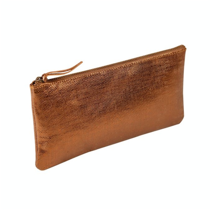 Trousse en cuir Bronze 22 x 11 cm - Clairefontaine - Rougier et Plé
