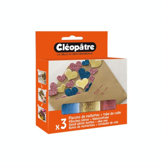 Paillettes Set Little box Fluo + colle - Cléopatre - Rougier et Plé