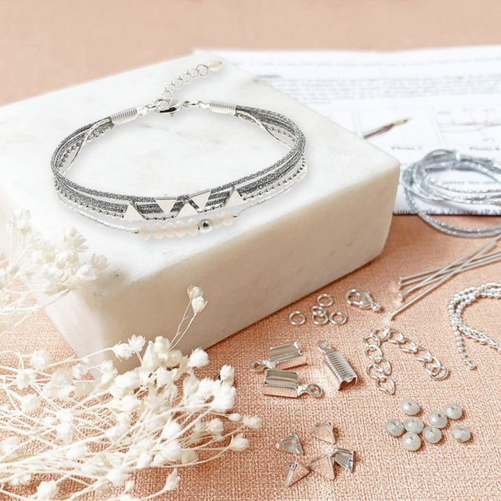 Kit bijou Bracelet argenté - la cabane à perles - Rougier et Plé