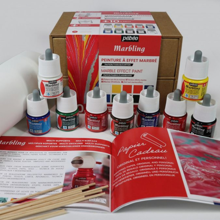 Peinture Marbling coffret Collection 10 x 45 ml - Pébéo - Rougier et Plé