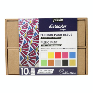 Peinture Setacolor set Collection n°1 10 x 45 ml - Pébéo - Rougier et Plé