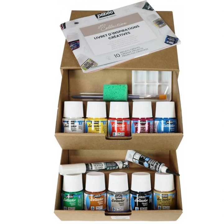 Peinture Setacolor set Collection n°1 10 x 45 ml - Pébéo - Rougier et Plé