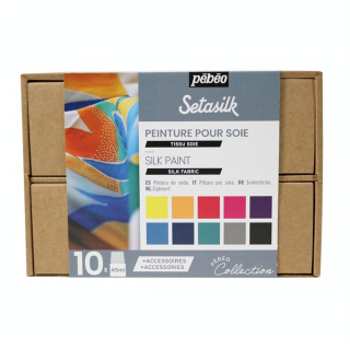 Peinture Setasilk set Collection 10 x 45 ml - Pébéo - Rougier et Plé