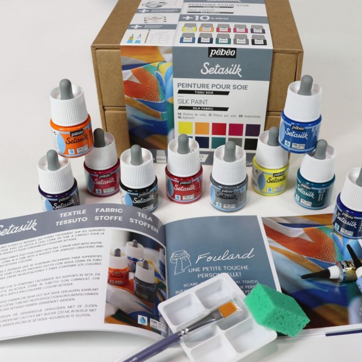 Peinture Setasilk set Collection 10 x 45 ml - Pébéo - Rougier et Plé