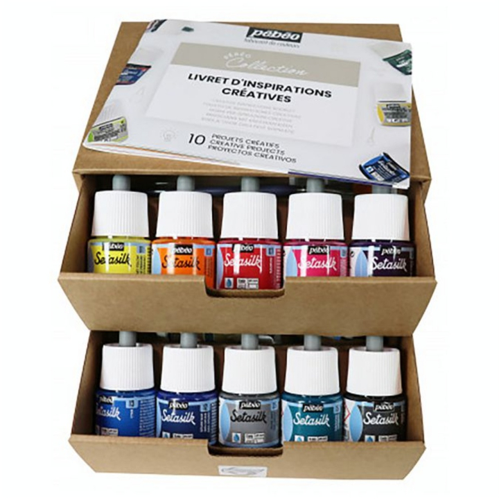 Peinture Setasilk set Collection 10 x 45 ml - Pébéo - Rougier et Plé