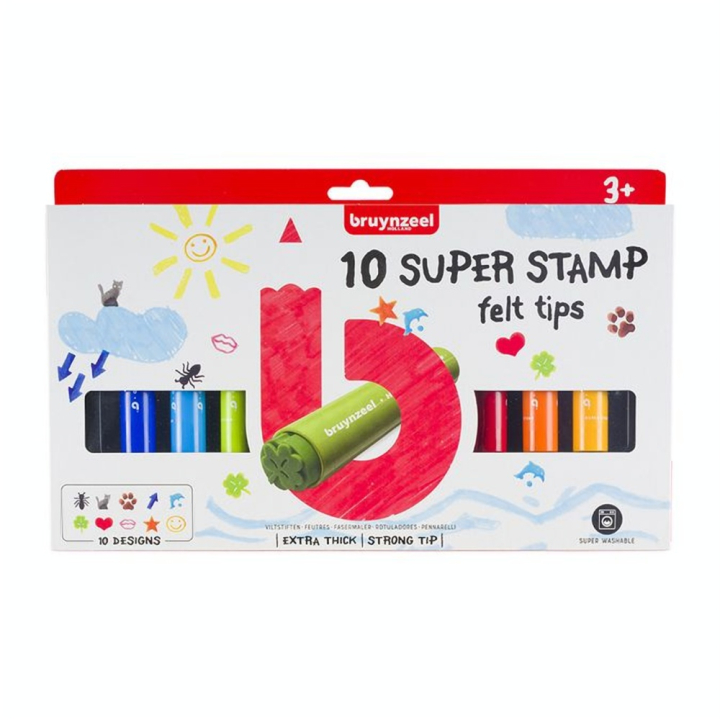 Feutre pointe tampon Set 10 motifs - Bruynzeel - Rougier et Plé