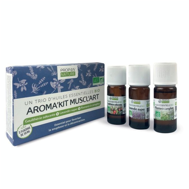 Aroma’Kit Muscl'art 3 Huiles essentielles Bio - Joli'Essence - Rougier et Plé