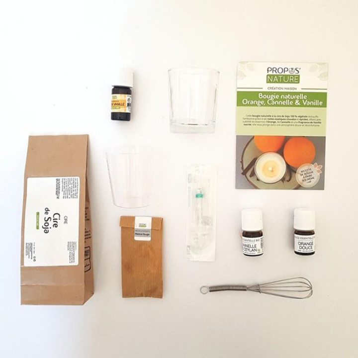 Coffret création maison Bougie orange, cannelle & vanille - Joli'Essence - Rougier et Plé