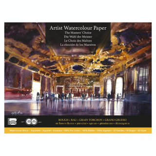 Papier aquarelle grain torchon Le Choix des Maîtres Bloc 20 feuilles 300 g/m² - Baohong - Rougier et Plé
