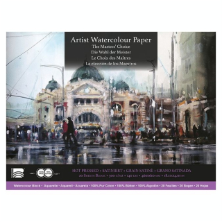 Papier aquarelle grain satiné Le Choix des Maîtres Bloc 20 feuilles 300 g/m² - Baohong - Rougier et Plé