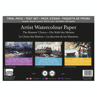 Papier aquarelle Le Choix des Maîtres Pack d'essai 300 g/m² 9 feuilles - Baohong - Rougier et Plé