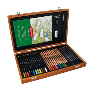 Crayon de couleur Academy Coffret bois 30 pcs - Derwent - Rougier et Plé