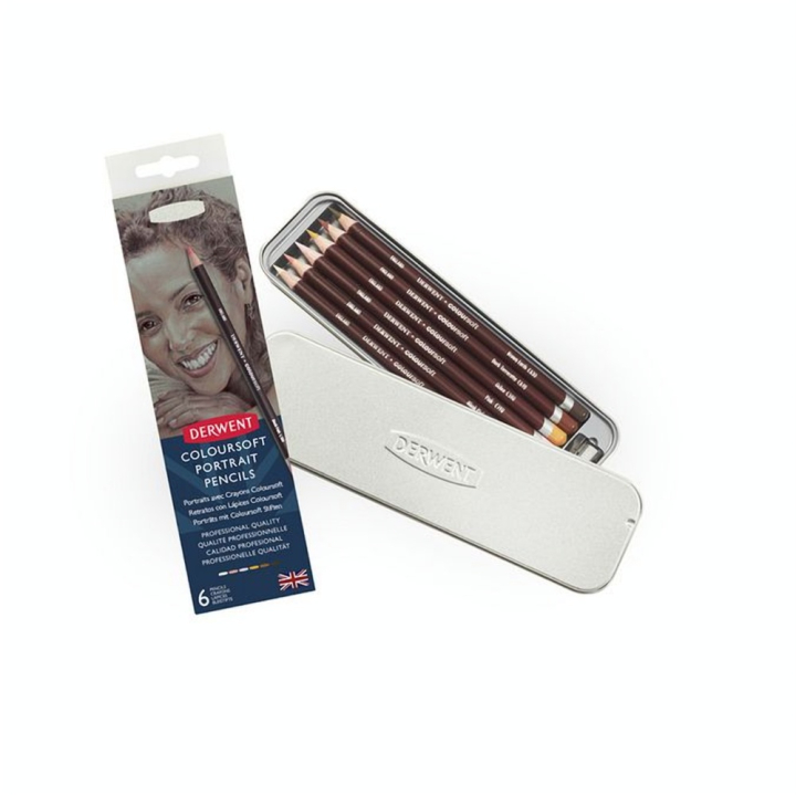 Crayon de couleur Coloursoft Boîté métal 6 pcs - Derwent - Rougier et Plé