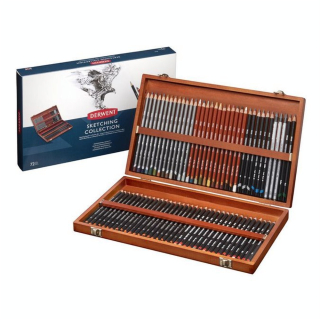Crayon dessin technique Sketching Coffret bois 72 pcs - Derwent - Rougier et Plé