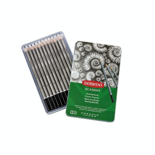 Crayon Sketching Academy Boîte métal 12 pcs - Derwent - Rougier et Plé