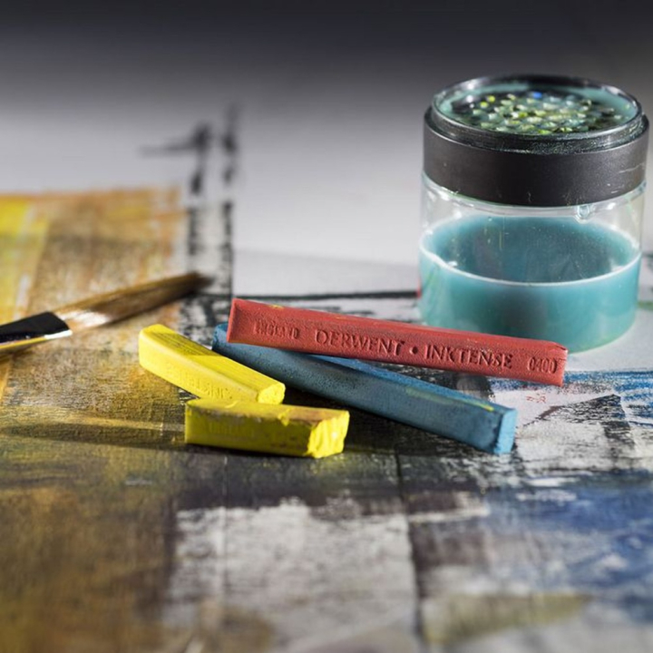 Carré d'encre aquarellable Inktense Block Boîte métal 36 pcs - Derwent - Rougier et Plé