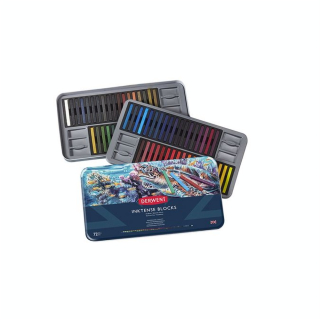 Carré d'encre aquarellable Inktense Block Boîte métal 72 pcs - Derwent - Rougier et Plé