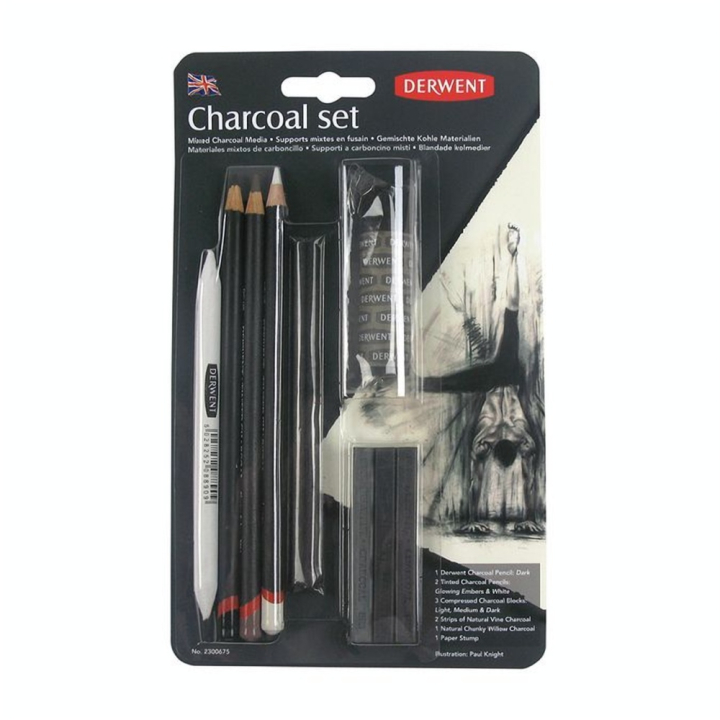 Crayon fusain Charcoal 10 pcs - Derwent - Rougier et Plé